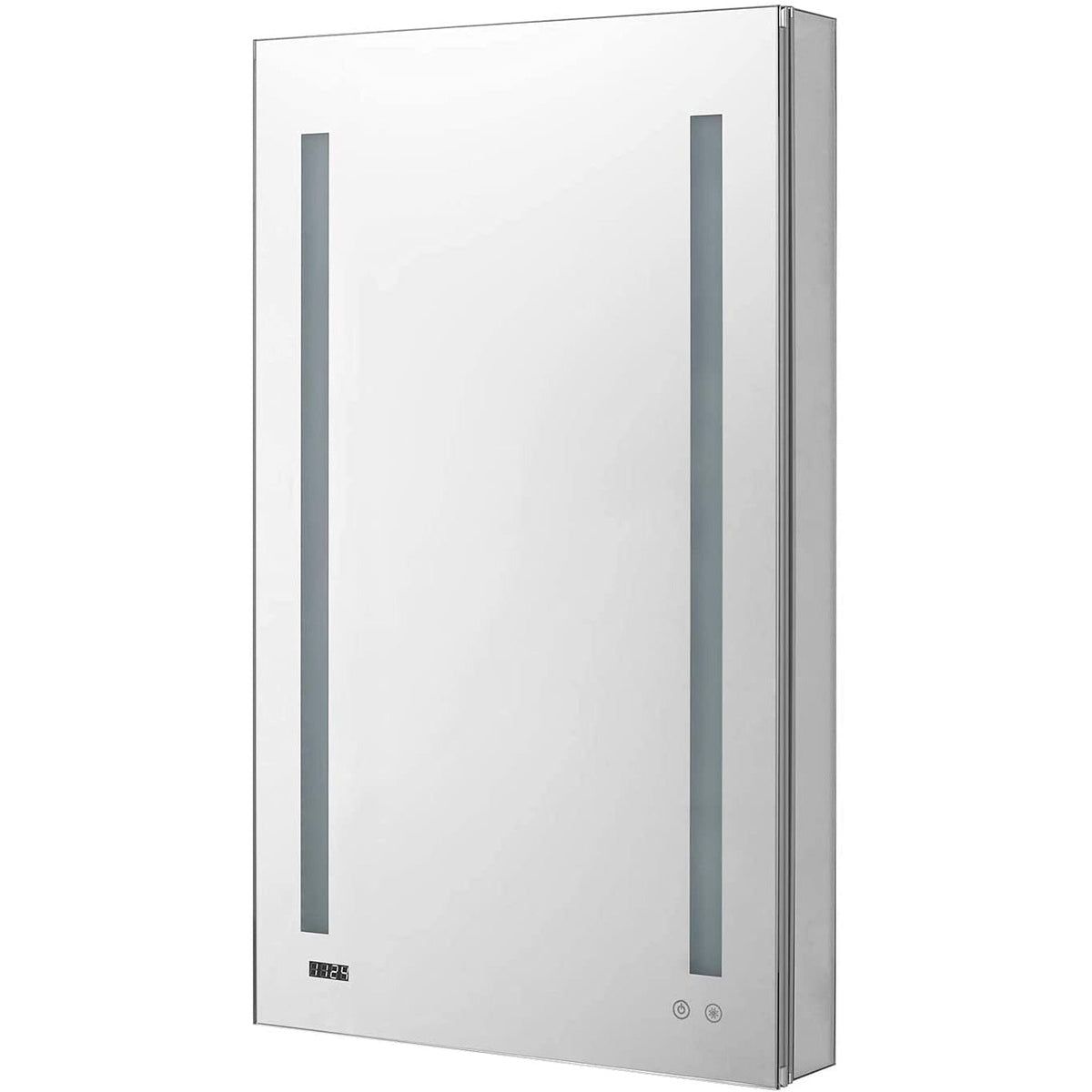 Aquadom Signature Royale Single View 24" x 30" Rectangular Left Hinged Medicine Cabinet With Lighting, Defogger, Integrated LED 3X Magnifying Mirror And Electrical Outlet with USB - SR-2430L-N