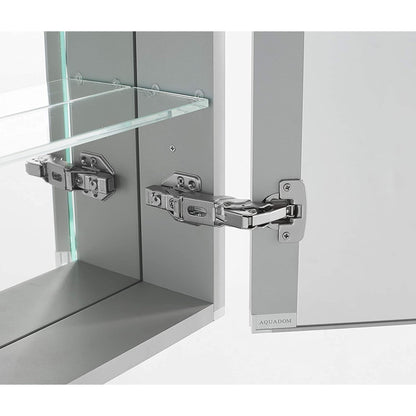 Aquadom Signature Royale Single View 24" x 30" Rectangular Right Hinged Medicine Cabinet With Lighting, Defogger, Integrated LED 3X Magnifying Mirror And Electrical Outlet with USB - SR-2430R-N
