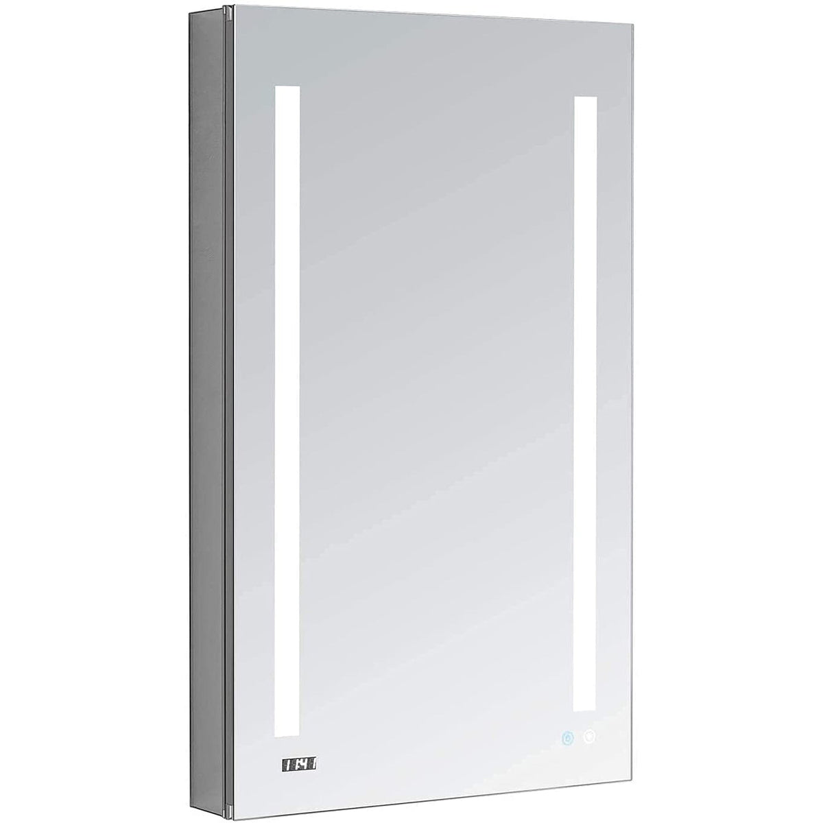 Aquadom Edge Royale 24" x 32" Right Hinged Medicine Cabinet With Lighting, Defogger, Integrated LED 3X Magnifying Mirror, 8mm Clear Adjustable Glass Shelves and Electrical Outlet With USB - ER-2432R-N