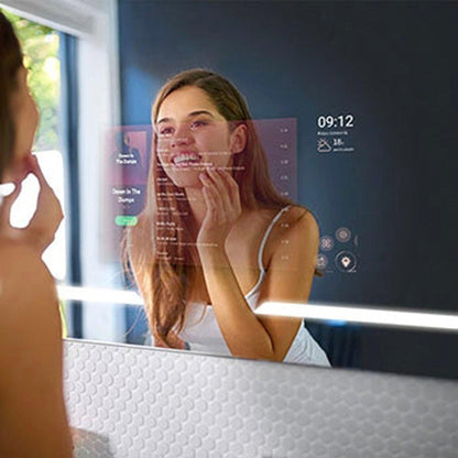 Aquadom Vision 48" x 32" Smart LED Lighted Bathroom Mirror With Built-in TV, Defogger, Body Fat Scale and Skin Detector - V-4832-SD-BFS