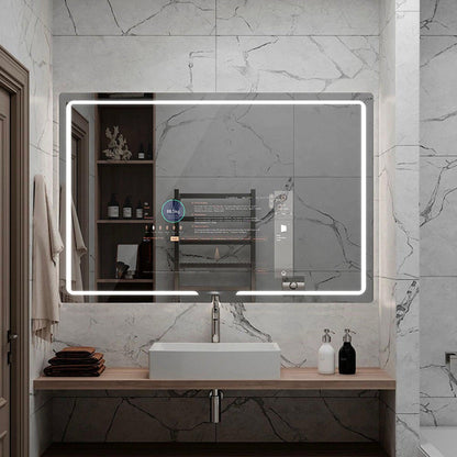 Aquadom Vision 48" x 32" Smart LED Lighted Bathroom Mirror With Built-in TV, Defogger, Body Fat Scale and Skin Detector - V-4832-SD-BFS