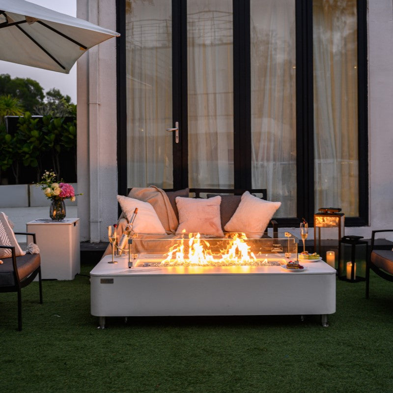 Athens Fire Table Outdoor Setup