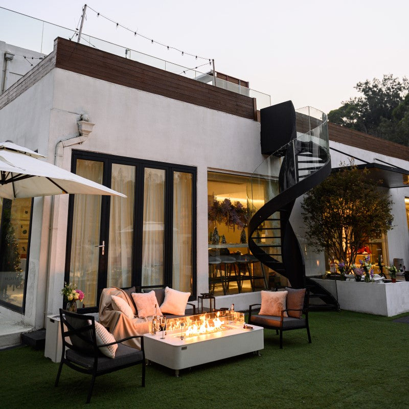 Athens Fire Table Outdoor with Wind Screen