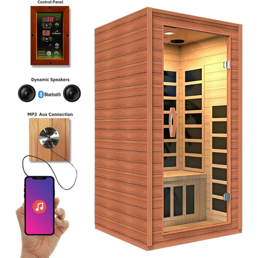 Dynamic Saunas Avila 1-Person Low EMF FAR Infrared Sauna (DYN-6103-01) - DYN-6103-01