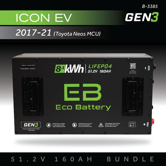 Eco Battery 51V 160AH Battery Bundle / ICON EV / 2017-21 (Toyota Neos MCU) - B-3385