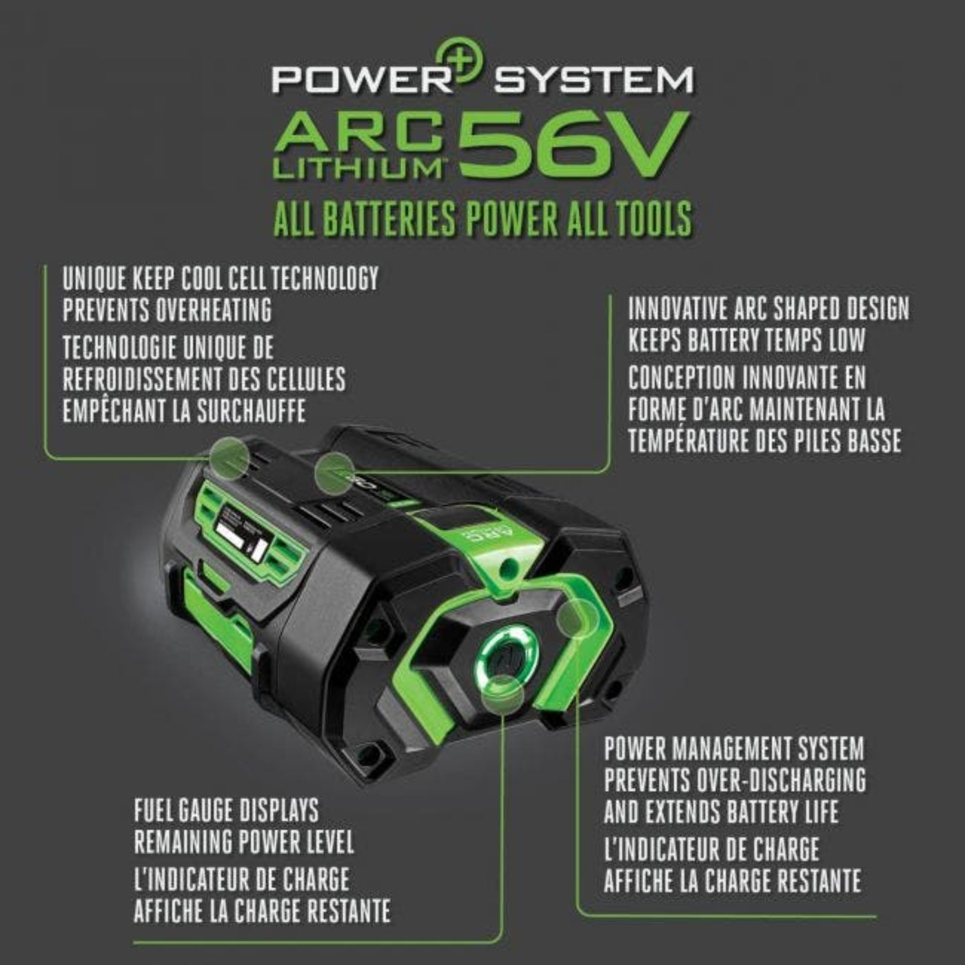 EGO Power+ 5.0Ah Lithium-Ion Battery with Fuel Gauge - BA2800T