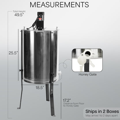 VIVO Electric 4 to 8 Frame Stainless Steel Honey Extractor - BEE-V004E