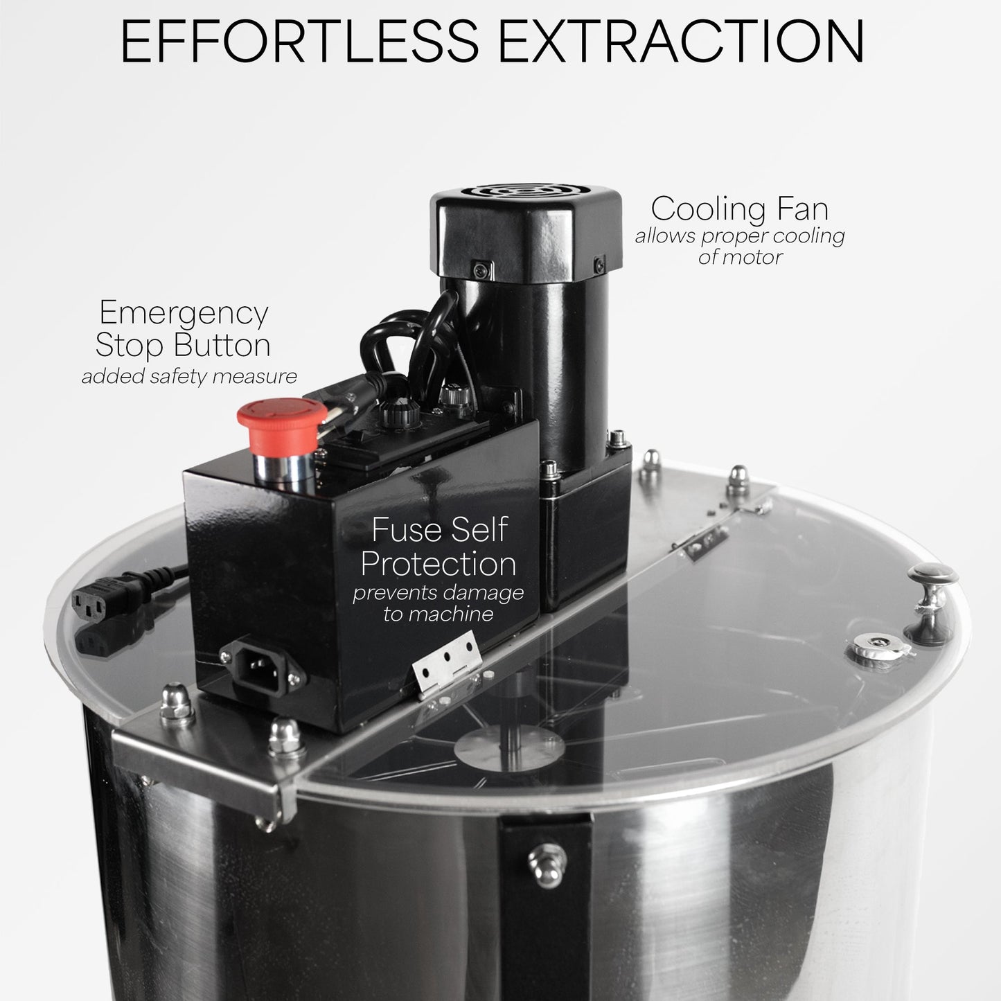 VIVO Electric 4 to 8 Frame Stainless Steel Honey Extractor - BEE-V004E
