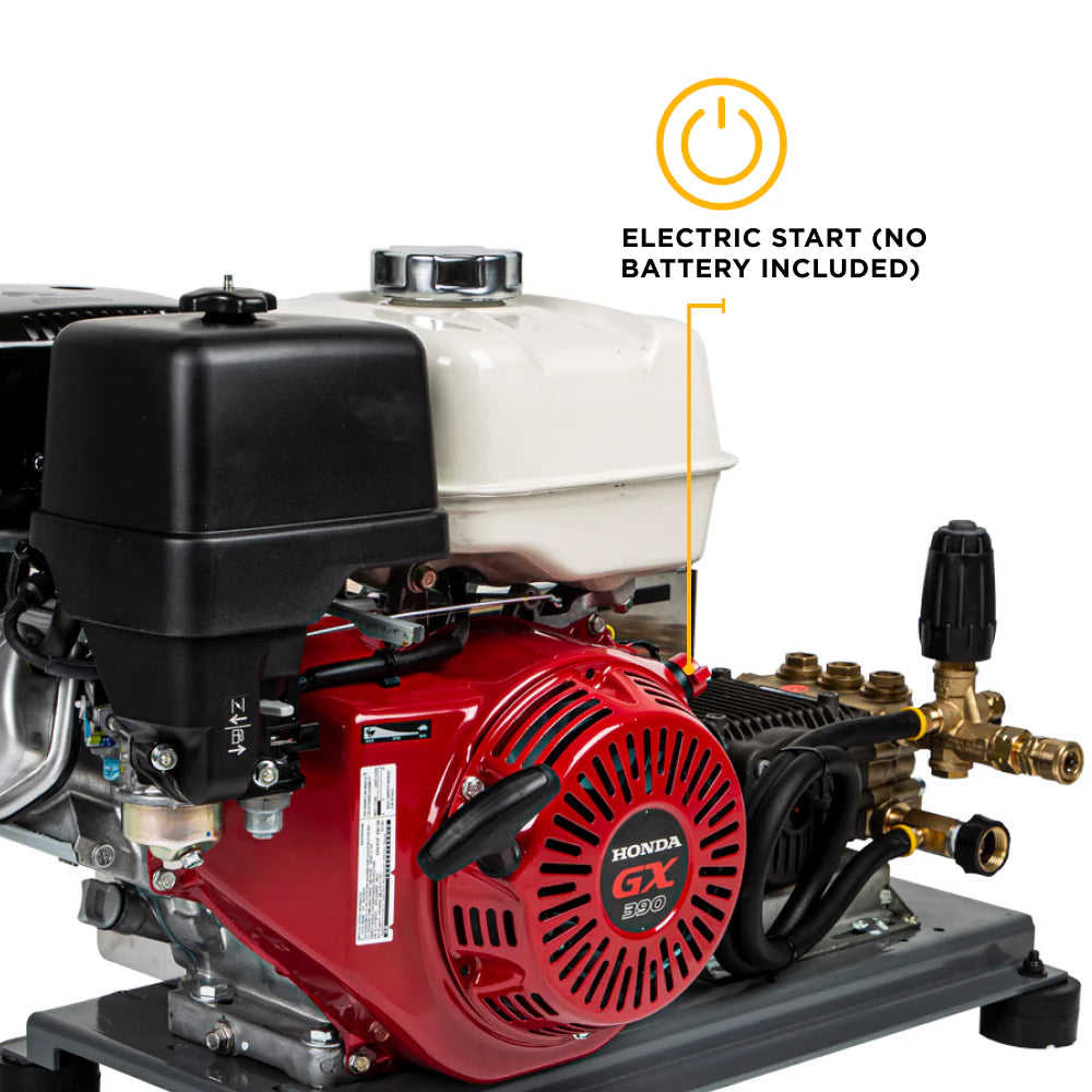 3,200 PSI 5.5 GPM Truck Mount Cold Water Gas Pressure Washer with Honda GX390 Engine and CP Belt Drive Triplex Pump - B3213HTBAS