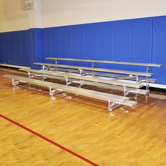 Bleacher 4 Row Portable 27' Tip & Roll Preferred Aluminum- BLDP-427TRG