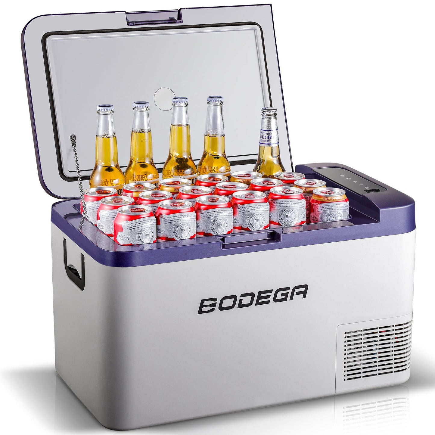 BODEGAcooler 27qt/25L K25 12V Portable Car Fridge Freezer - Dark Blue - K25- dark blue-1