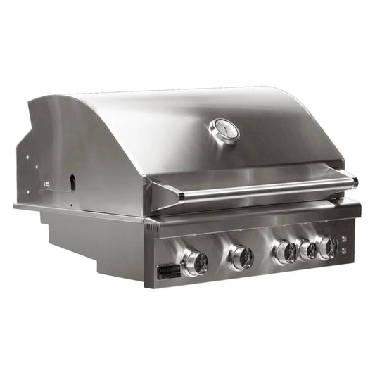 Broilmaster B-Series 32-Inch 4-Burner Marine Grade Premium Propane Gas Grill and Grill Cart in Stainless Steel - AP2-BSB324MGP