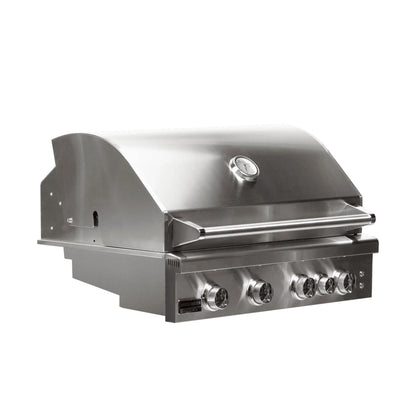 Broilmaster 32-Inch 4-Burners Premium Propane Gas Grill and Grill Cart in Stainless Steel - AP2-BSB324P