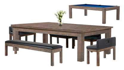 Baylor 7 Ft Pool Table Dining Collection - Rustic Series