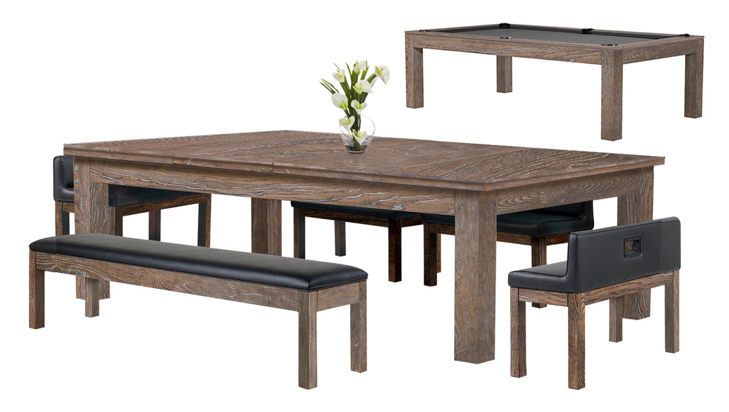 Baylor 7 Ft Pool Table Dining Collection - Rustic Series