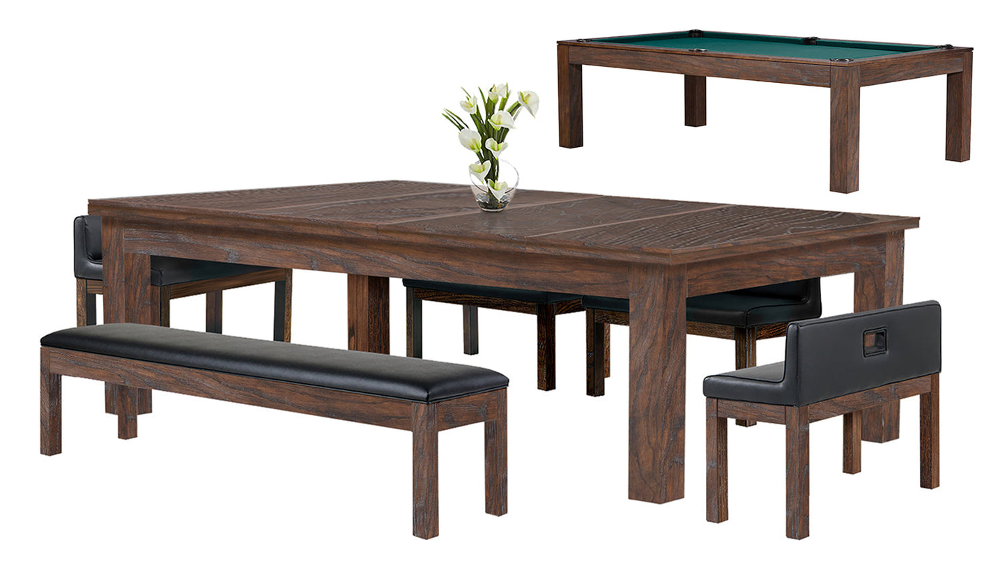 Baylor 7 Ft Pool Table Dining Collection - Rustic Series