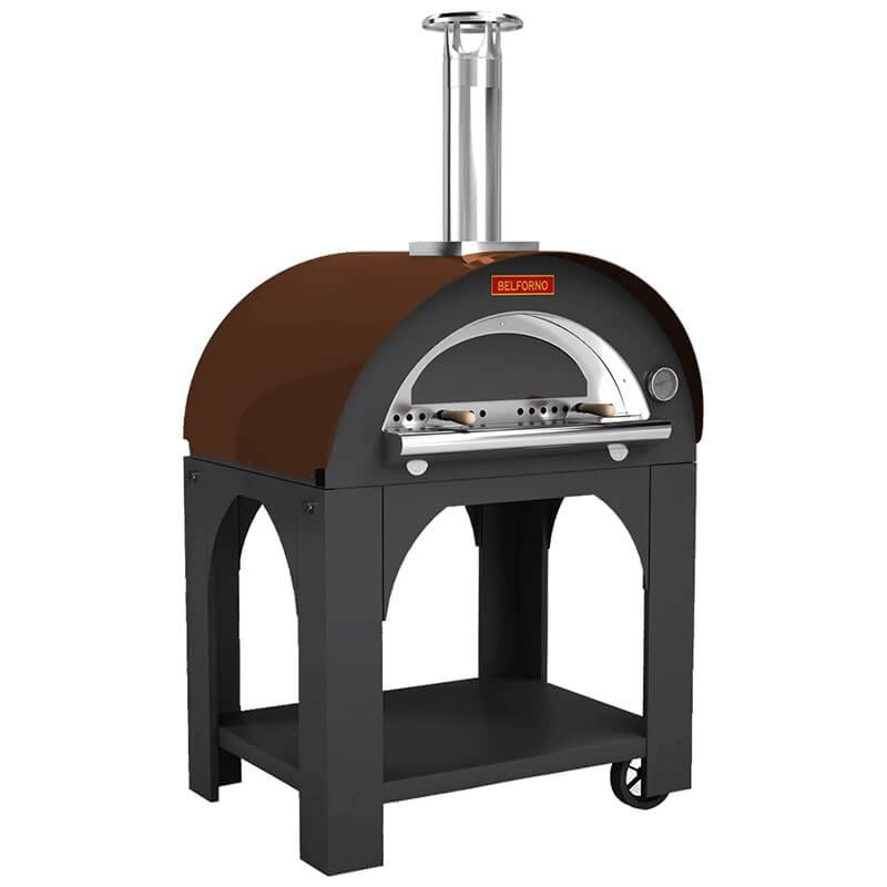 Belforno Copper Portable Medio Wood-Fired Pizza Oven Corner View