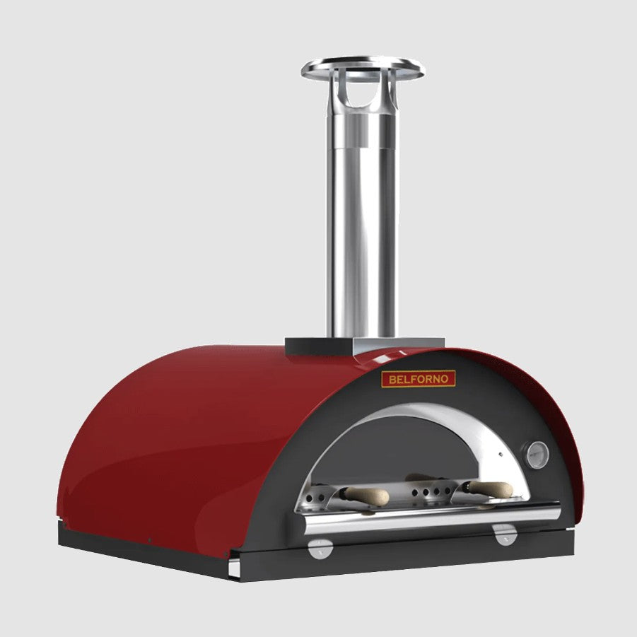 Belforno Countertop Piccolo Wood-Fired Pizza Oven - Red