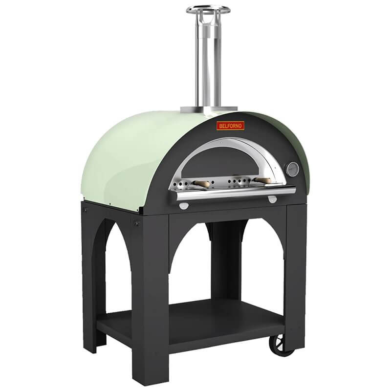 Belforno Pistachio Portable Medio Wood-Fired Pizza Oven Corner View