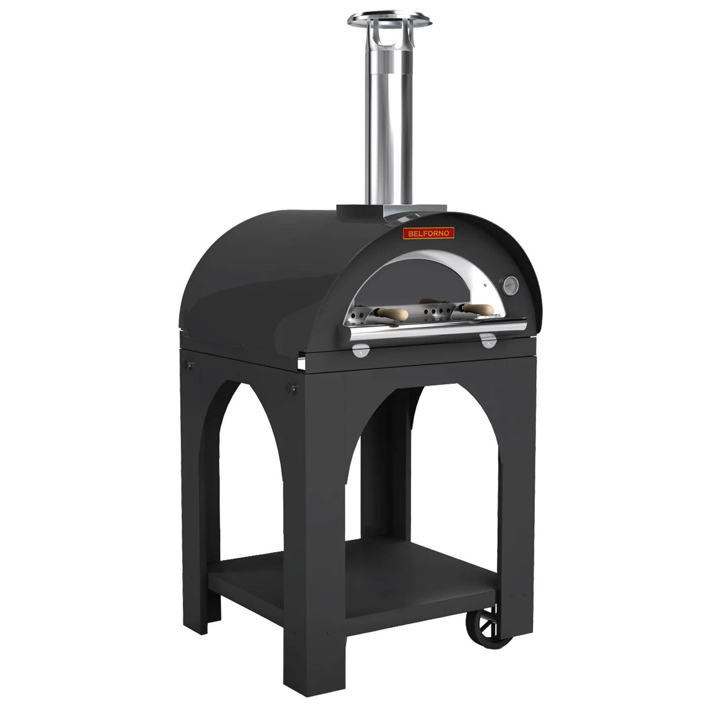 Belforno Portable Piccolo Wood-Fired Pizza Oven-Black