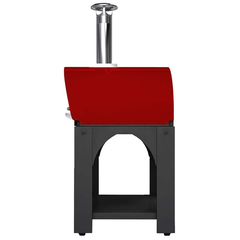 Belforno Red Portable Medio Wood-Fired Pizza Oven Side VIew