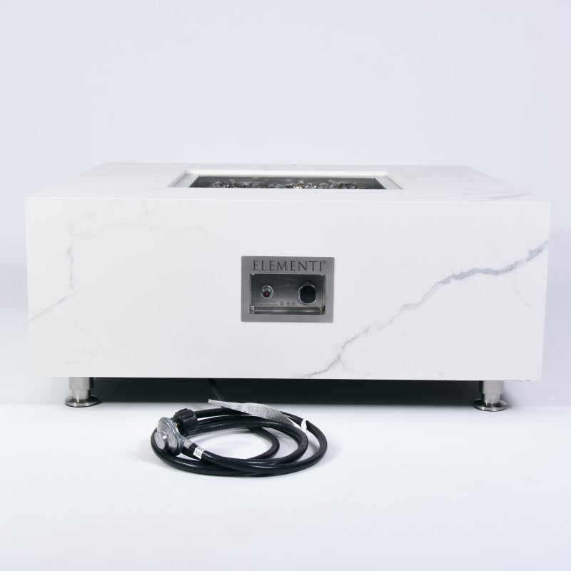 Bianco Fire Table with hose closeup
