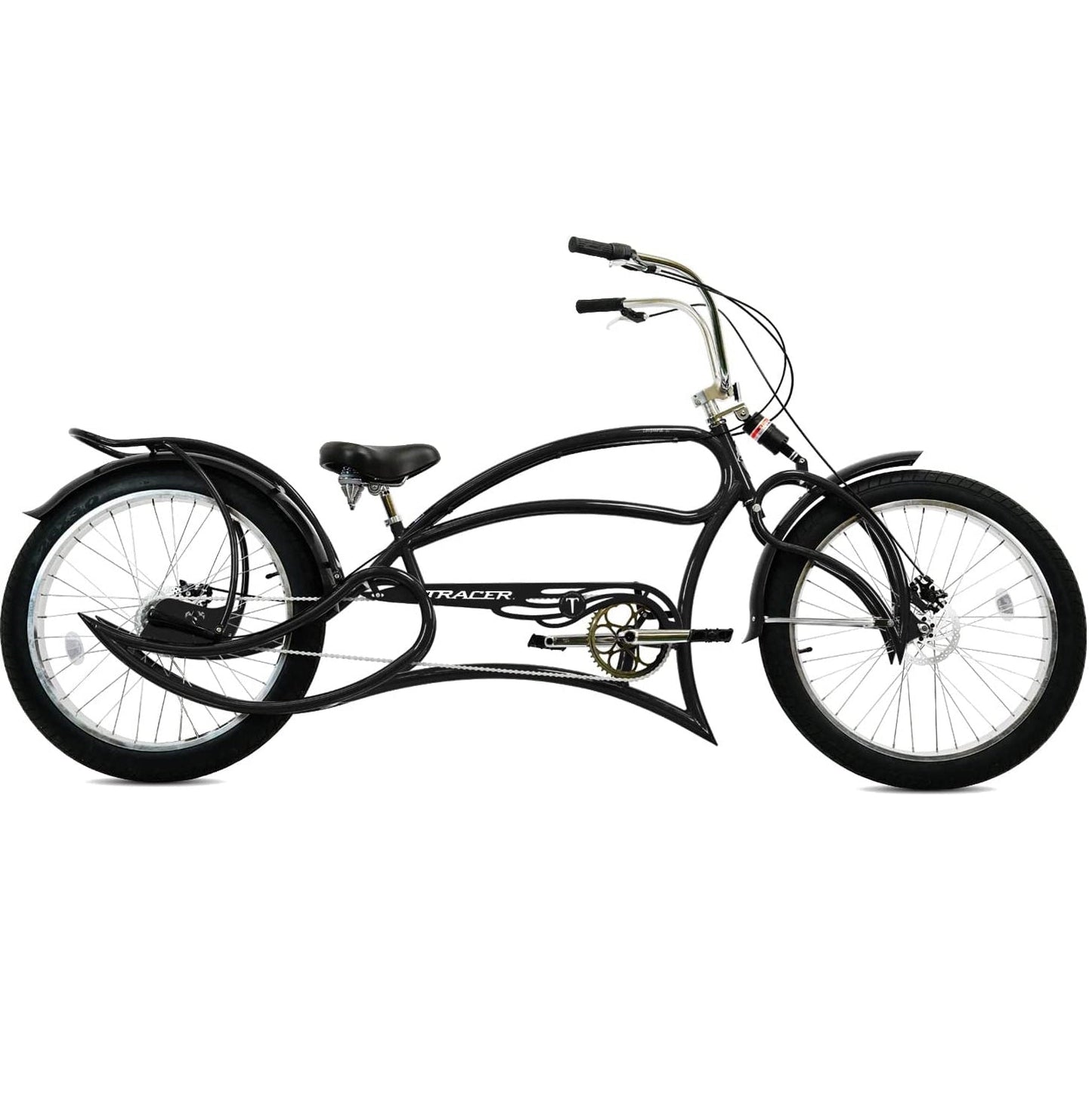 Tracer 26" Leopard Pro 3-Speed Vintage Stretch Beach Cruiser Bike - MB-LEOPARD 3i Pro-BL