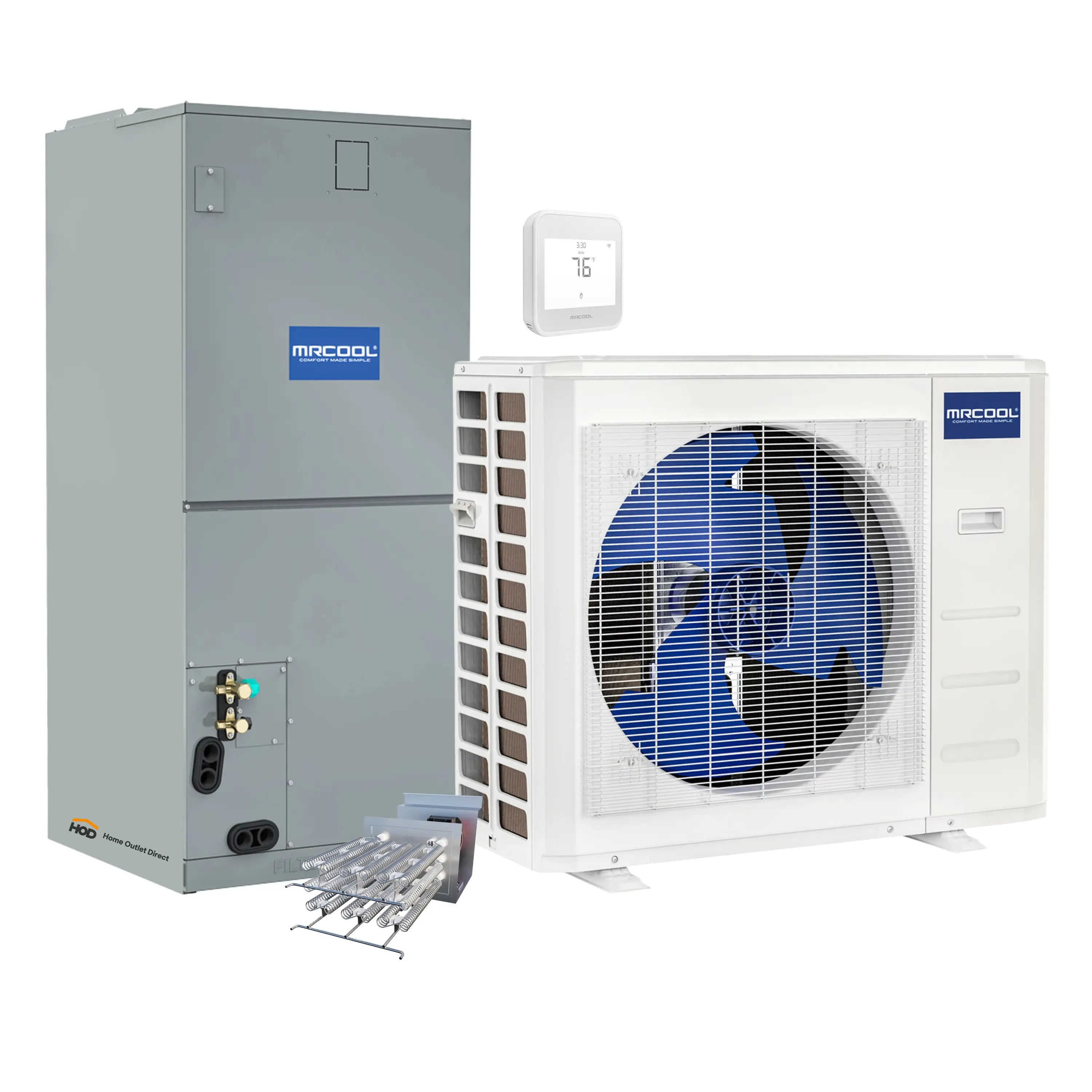 MRCOOL Hyper Heat 2nd Gen 36K BTU, 3 Ton, 17.4 SEER2 Heat Pump Condenser and Ducted Air Handler with 20kW Heat Kit  - C36HP230BL00H20