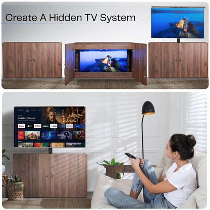 VIVO TV Lift Cabinet with Motorized Stand - 32" to 65" Screens - CASE-KIT-EUP1WN