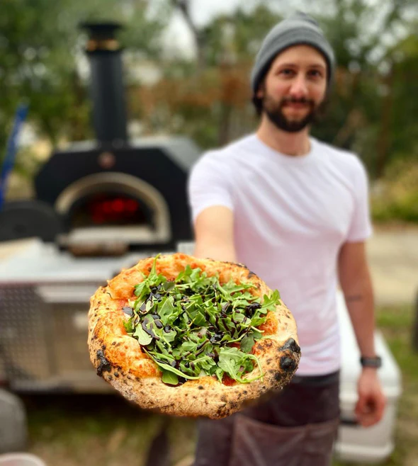 CBO Tailgater pizza oven in back