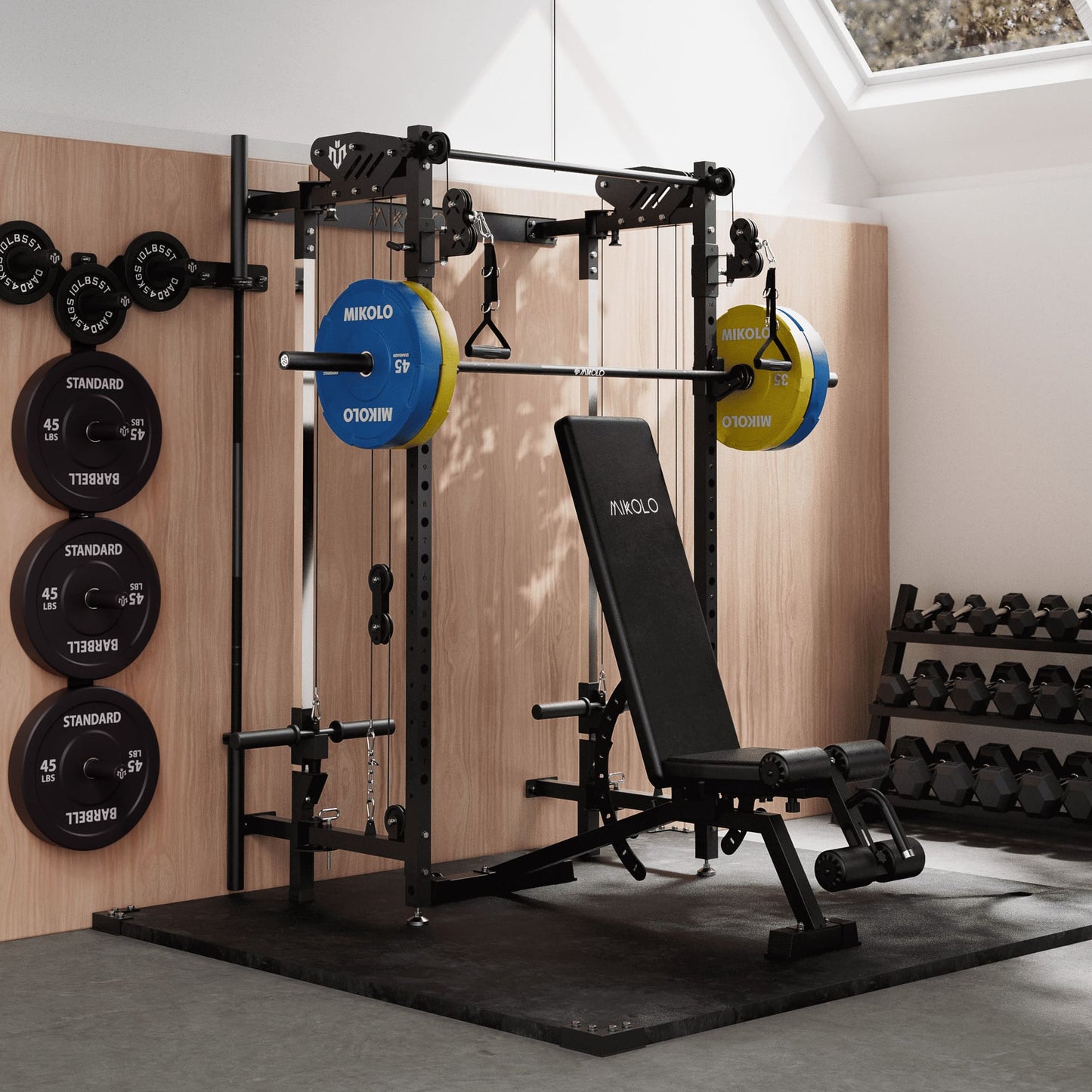 Mikolo Fitness CHEETAH  Wall-Mount Space Saving Pack - HP-WR00-RRB-WS00