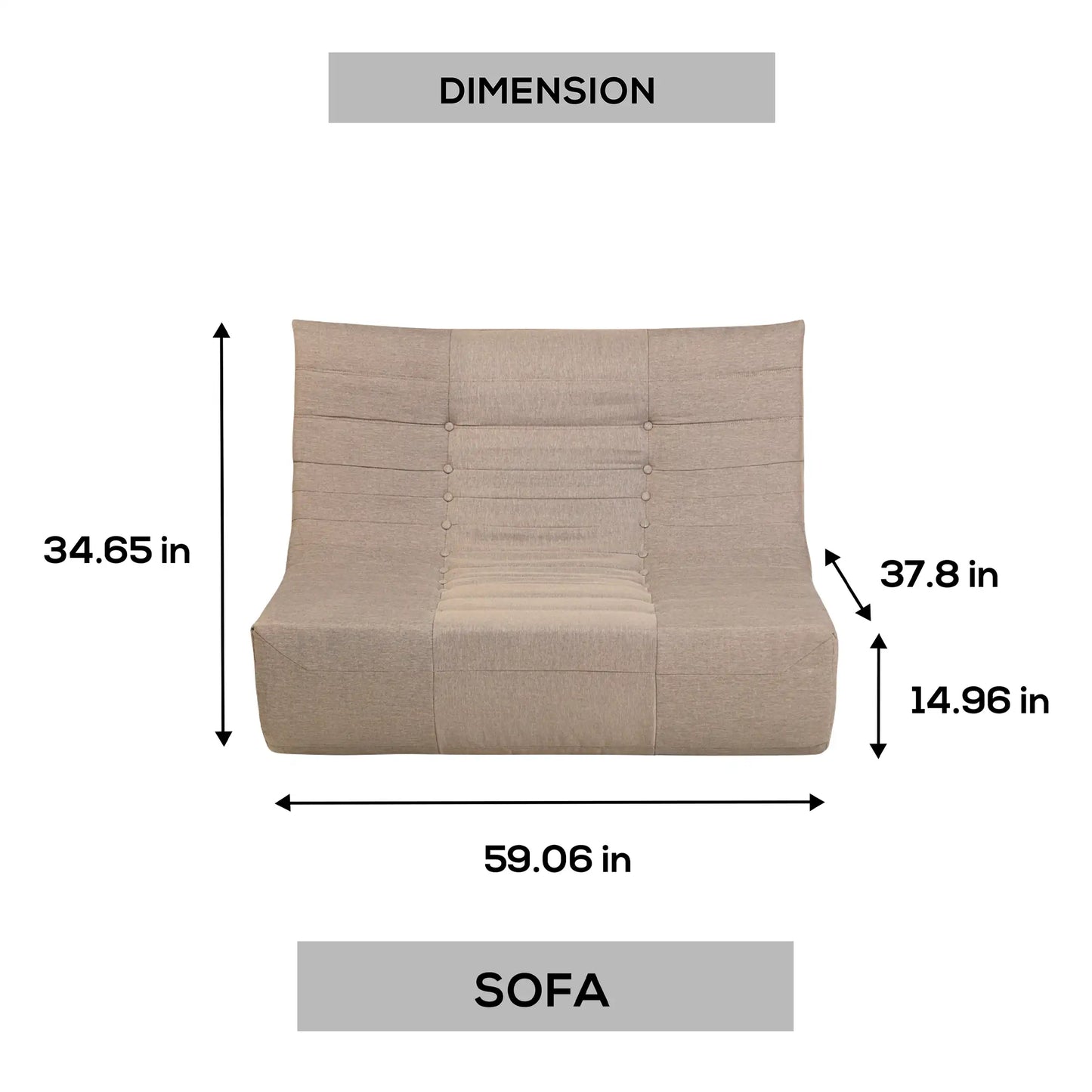 Deko Living Brown Compressed Foam Sofa  - CIF50119SOF