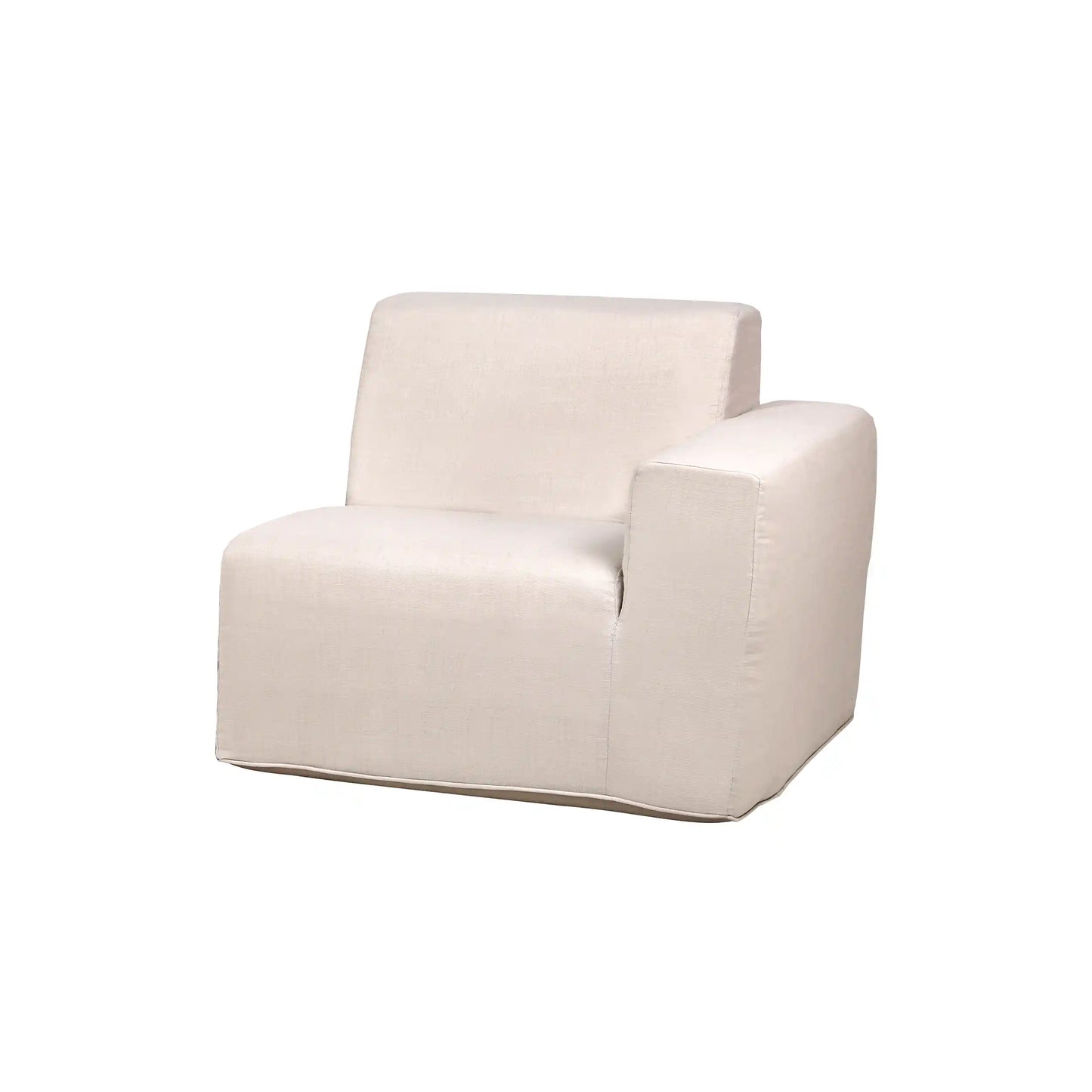 Deko Living 4 Piece Seating Beige Compressed Foam Sectional Sofa and Ottoman Set  - CIF50217