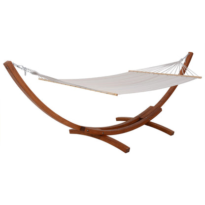 Deko Living Outdoor Cedar Wood Hammock with White Textilene Fabric  - COP20208WHT