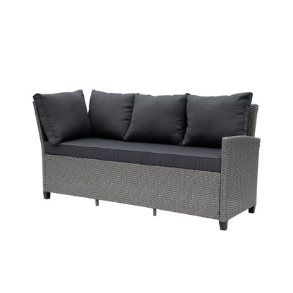 Deko Living Outdoor Wicker Patio Sectional Sofa & Ottoman Set with Table  - COP30006