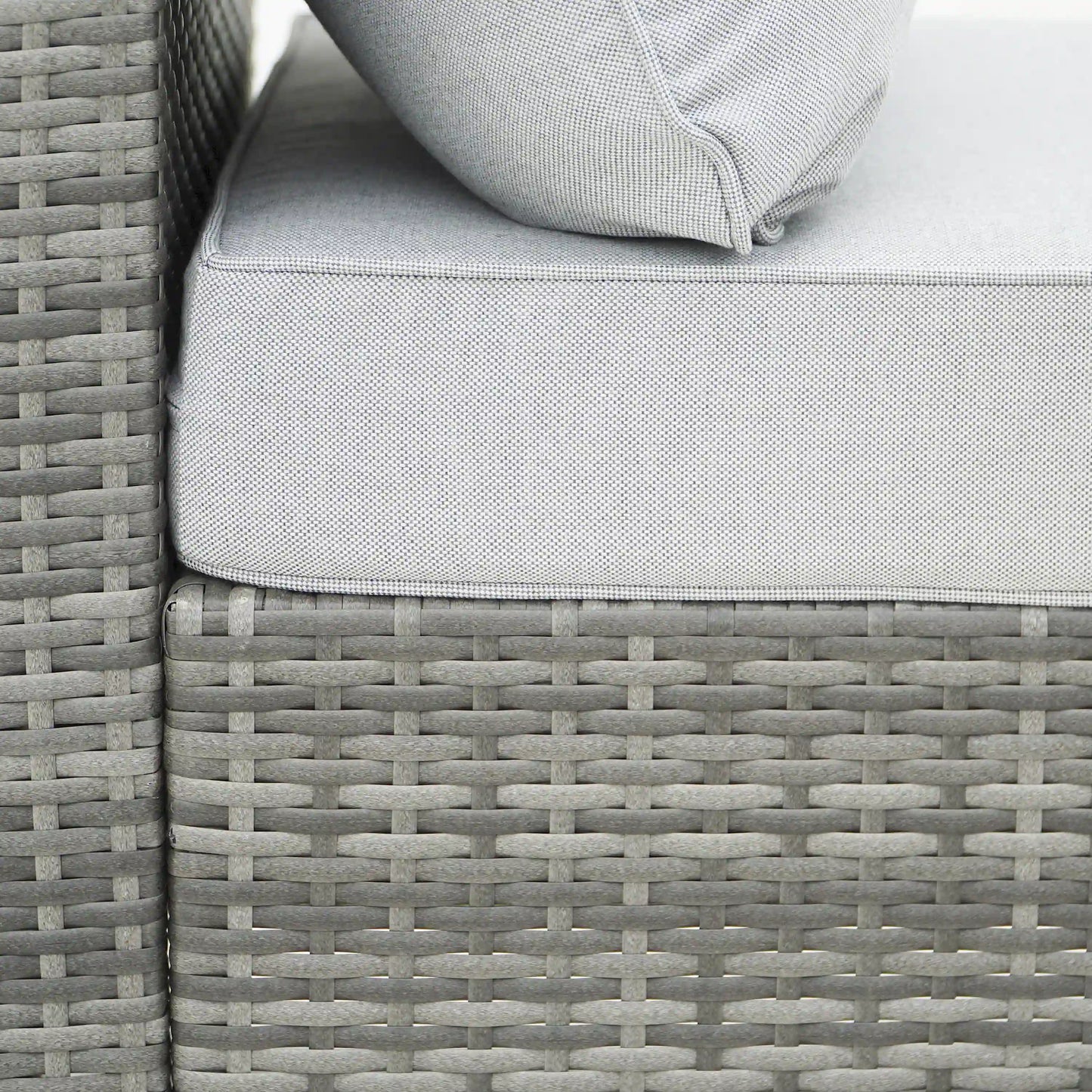 Deko Living 8 Piece Gray Outdoor Sectional Wicker Sofa Chairs and Tables  with Interchangable Blue and Gray Cushion Covers  - COP30111