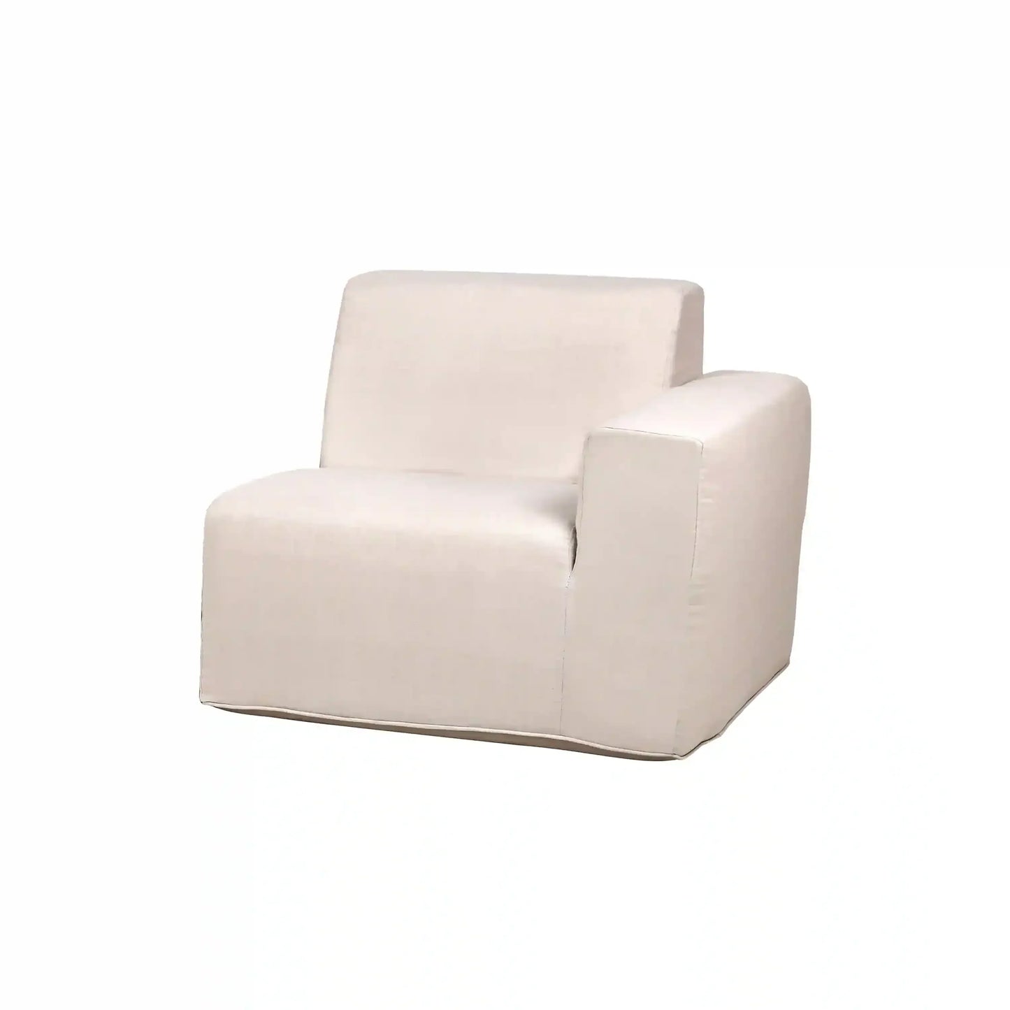 Deko Living 4 Piece Seating Beige Outdoor Compressed Foam Sectional Sofas and Ottoman Set  - COP30217
