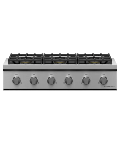 Fisher Paykel 36" Series 9 6 Burner Gas Rangetop, Natural Gas Stainless Steel - CPV3366N