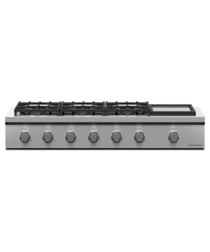 Fisher Paykel 48" Series 9 6 Burner Gas with Griddle Rangetop, Natural Gas Stainless Steel - CPV3486GDN