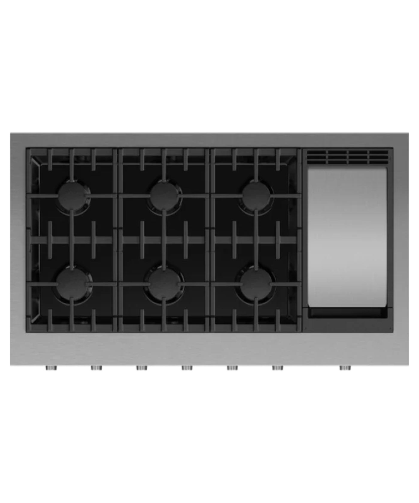 Fisher Paykel 48" Series 9 6 Burner Gas with Griddle Rangetop, Natural Gas Stainless Steel - CPV3486GDN