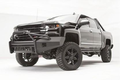 Fab Fours CS16-R3862-1 Chevy Silverado 1500 2016-2018 Black Steel Elite Front Bumper Pre-Runner Guard with Tow Hooks