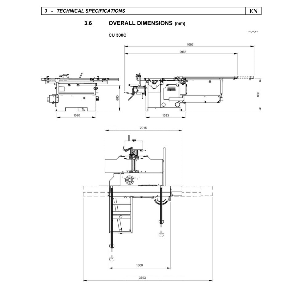 SCM Minimax CU 300C - X Combo Machine 5.5' Slider - Custom Version