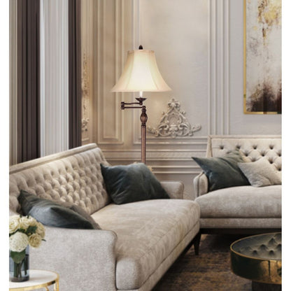 Cal Lighting 3-Way Swing Arm Floor Lamp in Antique Rust - BO-581SWFL