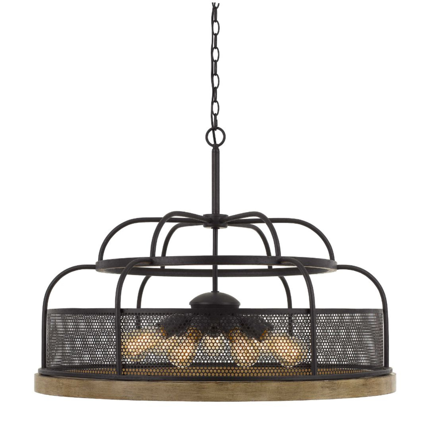 Alpine Cal Lighting Akaki 60W X 9 Metal/Pine Wood Chandelier - FX-3706-9