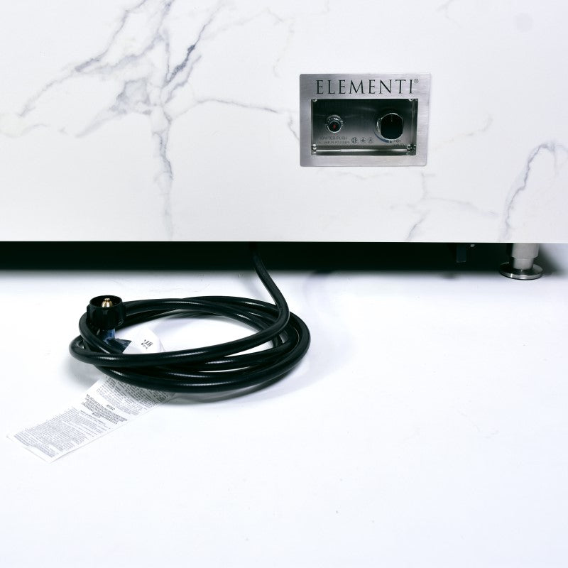 Carrara Fire Table Hose Closeup