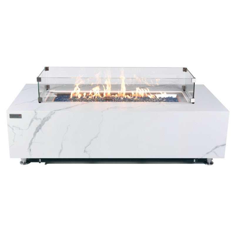 Carrara Fire Table with Wind Screen