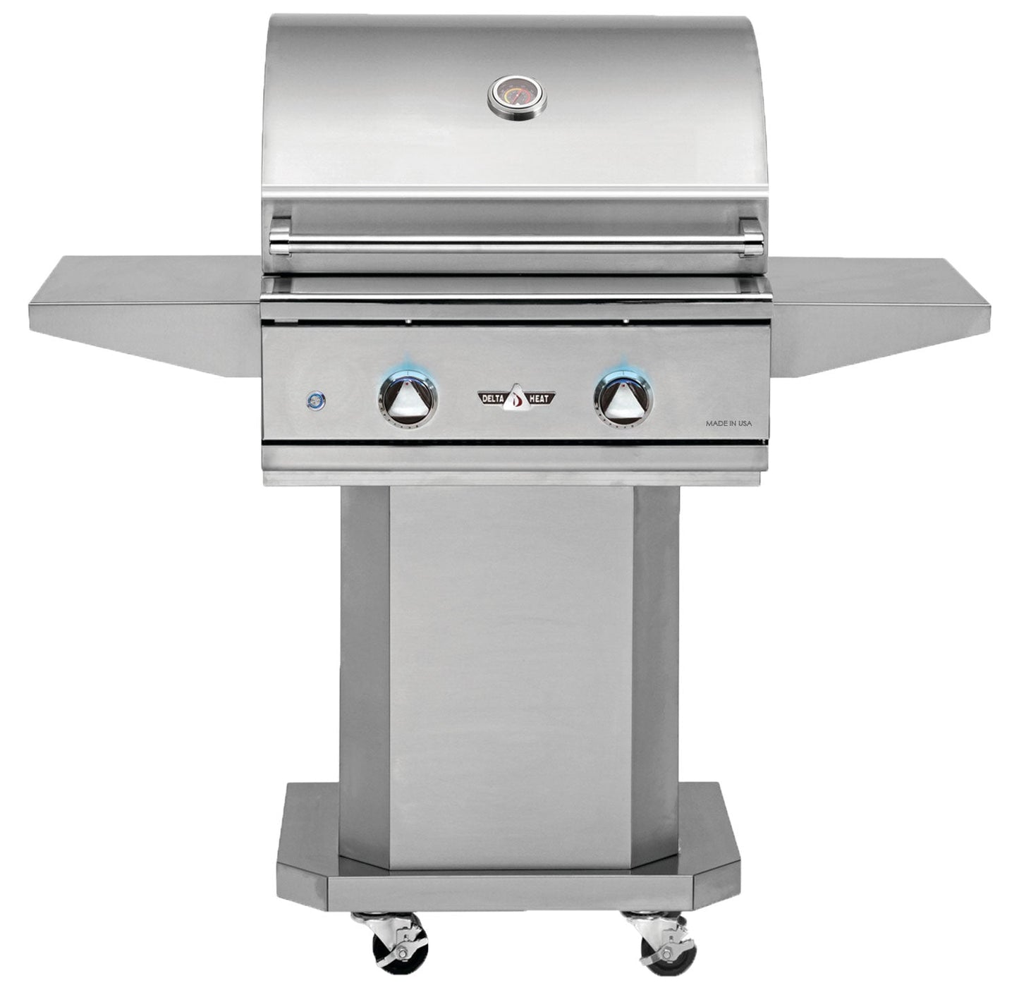 Delta Heat 26 Inch Natural Gas Grill on Cart with Interior Lights - DHPB26-C + DHBQ26G-DN