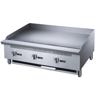 Chef AAA - TCGM36 Commercial 36 in. Countertop with Griddle with 3 Burners NG - TCGM36