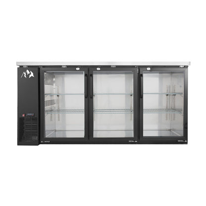 Chef AAA - TBB-72G-HC, Commercial 73" Glass Door Back Bar Refrigerator 19.2 cu.ft. - TBB-72G-HC