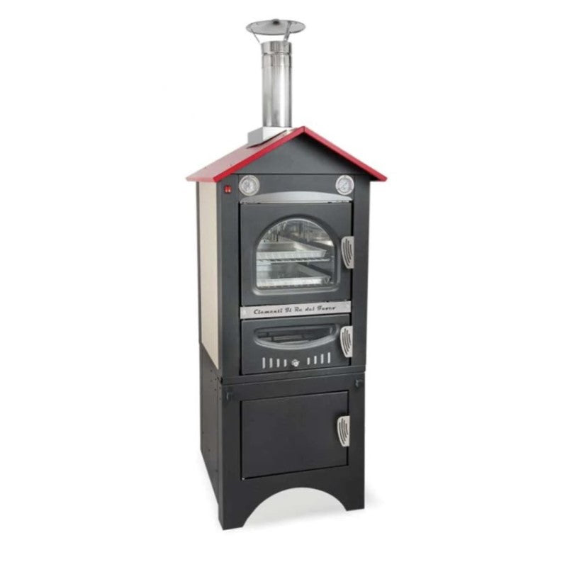 Clementi Smile Indirect Outdoor Wood-Burning Pizza Oven Red Roof